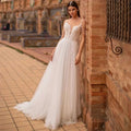 Modern Pearls Chain Wedding Dresses Tulle Appliqued Lace Engagement Bridal Party Bride Gowns Robes De Mariée Custom Made by payinti