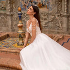 Modern Pearls Chain Wedding Dresses Tulle Appliqued Lace Engagement Bridal Party Bride Gowns Robes De Mariée Custom Made