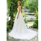 Vestido De Noiva A-Line V Neck Wedding Dress Top Lace Appliques Bridal Dress Custom Made Wedding Gown Sweep Train by payinti