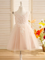 Tulle Knee-length Flower Girl Dress - photo 1
