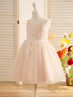 Tulle Knee-length Flower Girl Dress - photo 3