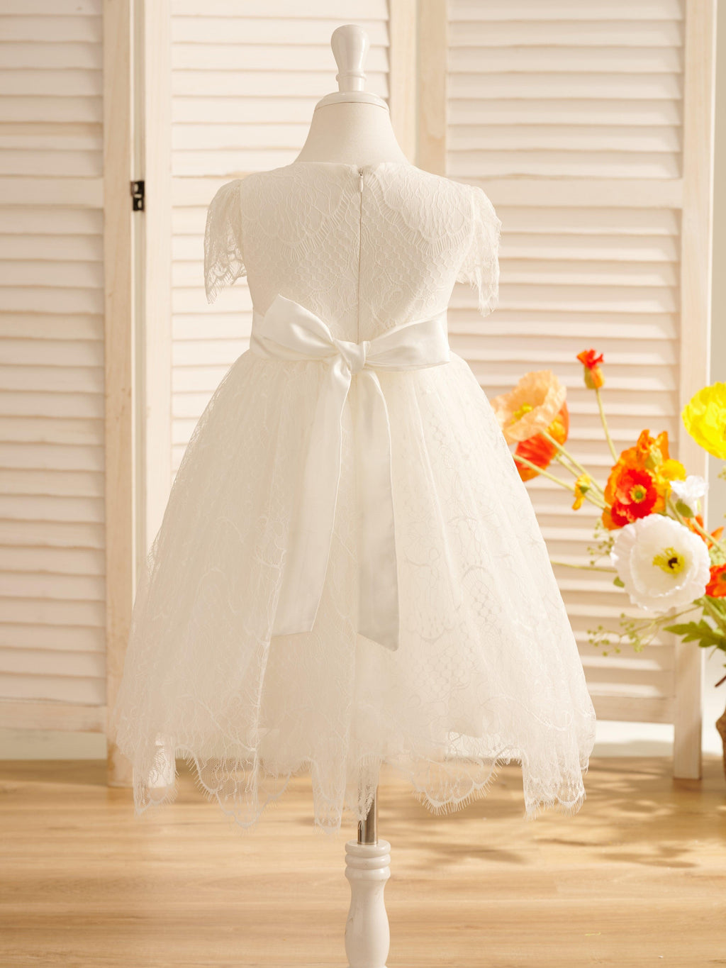 Lace Ivory First Communion Flower Girl Dress - photo 2