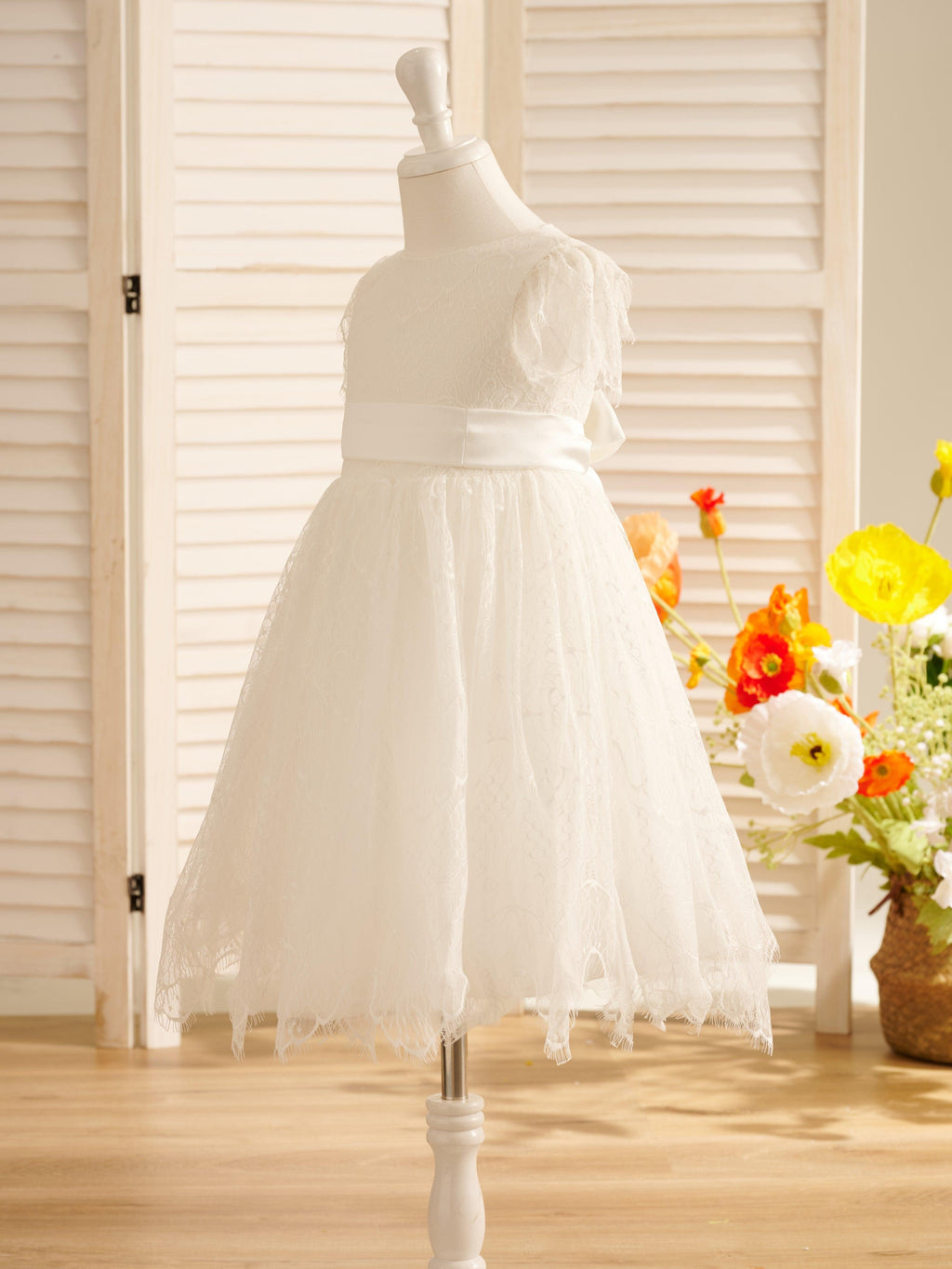 Lace Ivory First Communion Flower Girl Dress - photo 4