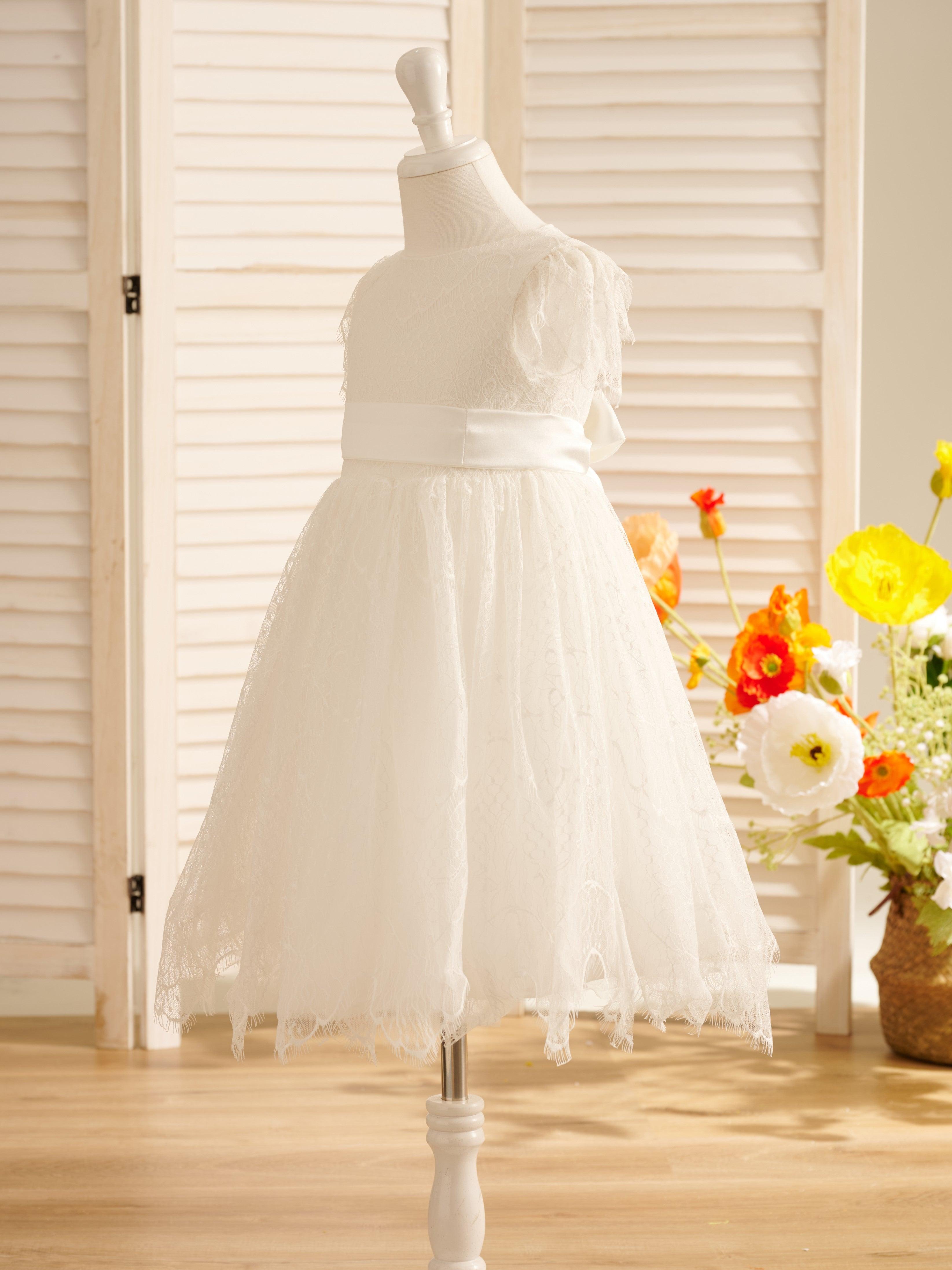 Lace Ivory First Communion Flower Girl Dress - photo 4
