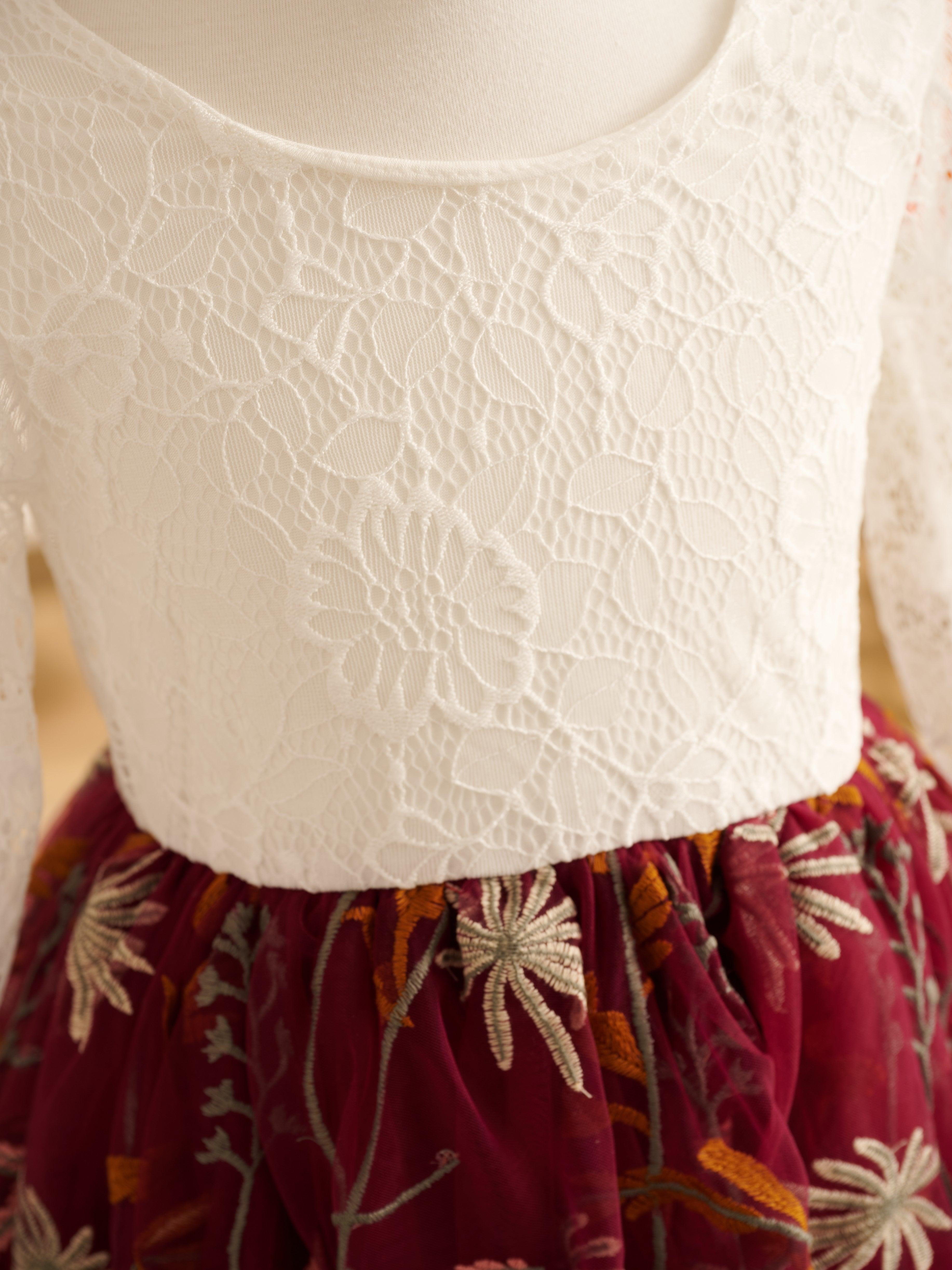Tulle A-Line Full-Length Garden Boho Flower Girl Dress - photo 2