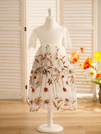 Tulle A-Line Full-Length Boho Flower Girl Dress - photo 1