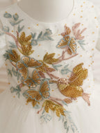 Tulle Organza Tea-length Flower Girl Dress - photo 4