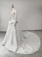 Luxury Off Shoulder Beaded Ball Gown Wedding Dress SW019