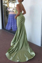 Lilo | Mermaid Sage Halter Corset Long Prom Dress with Rosette Embellishment by KissProm