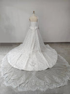 Luxury Off Shoulder Beaded Ball Gown Wedding Dress SW019