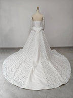 Luxury Off Shoulder Beaded Ball Gown Wedding Dress SW019