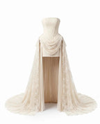 Strapless Corset Wedding Dresses with High-Low Lace Train SW240