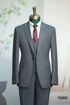 Three-Piece Solid Wool Wedding Suit | Classic Tailored Formal Groom Suit by 男装