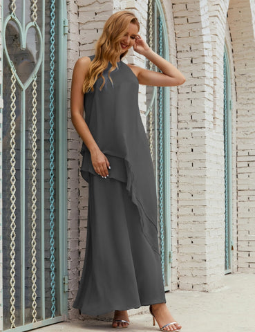 Chiffon Long Plus Size Mother of Bride Dresses Formal Bridesmaid Prom Gown SY28019
