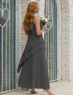 Chiffon Long Plus Size Mother of Bride Dresses Formal Bridesmaid Prom Gown SY28019