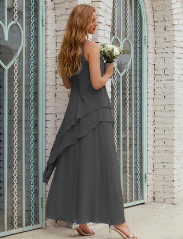 Chiffon Long Plus Size Mother of Bride Dresses Formal Bridesmaid Prom Gown SY28019