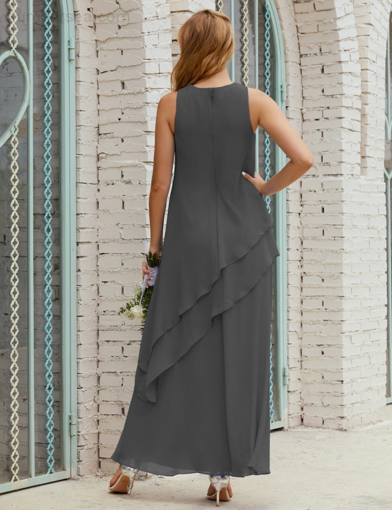 Chiffon Long Plus Size Mother of Bride Dresses Formal Bridesmaid Prom Gown SY28019