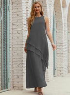 Chiffon Long Plus Size Mother of Bride Dresses Formal Bridesmaid Prom Gown SY28019