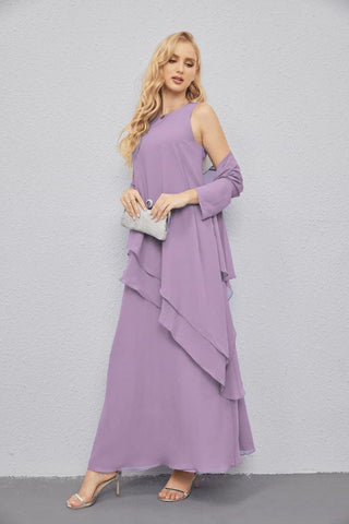 Mother of Bride Dresses with Open Front Lightweight Cardigan Formal Prom Gown  28081