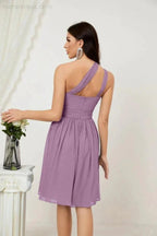 Numbersea Women Chiffon Short One Shoulder Bridesmaid Dress Formal Dresses for Party Homecoming 2804 by numbersea