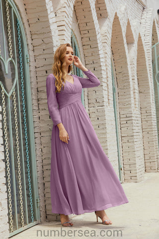 Numbersea Bridesmaid Dress Chiffon Formal Party Dress Evening Dress 28016