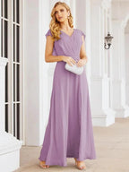 Sunnderly Bridesmaid Dresses Cape Formal Prom Dress Open Back Gowns for Mother of The Bride SY28058 by numbersea