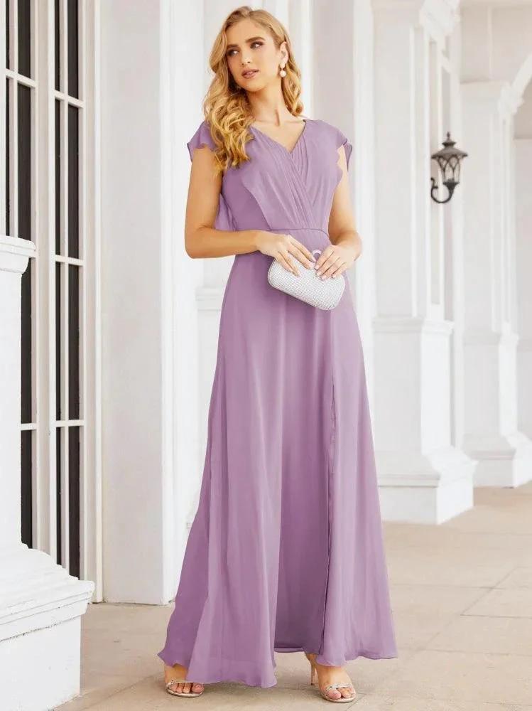 Sunnderly Bridesmaid Dresses Cape Formal Prom Dress Open Back Gowns for Mother of The Bride SY28058 by numbersea