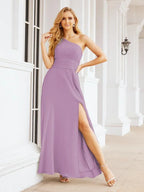 Numbersea One Shoulder Bridesmaid Dresses Long Formal Prom Gowns 28048