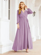 Sunnderly Women's Chiffon Bridesmaid Dress A line Long Sleeves Formal Evening Prom Gown for Wedding Guest SY28032 by numbersea