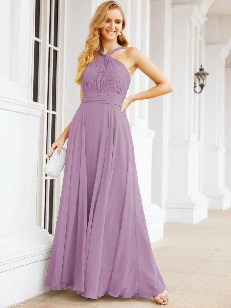 Numbersea Abiti da damigella incrociati con collo all'americana per festa, matrimonio, sera, ballo di fine anno, abiti lunghi da ballo 28053