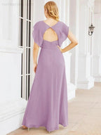 Sunnderly Bridesmaid Dresses Cape Formal Prom Dress Open Back Gowns for Mother of The Bride SY28058 by numbersea