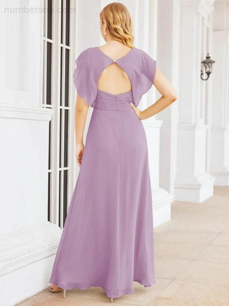 Sunnderly Bridesmaid Dresses Cape Formal Prom Dress Open Back Gowns for Mother of The Bride SY28058 by numbersea
