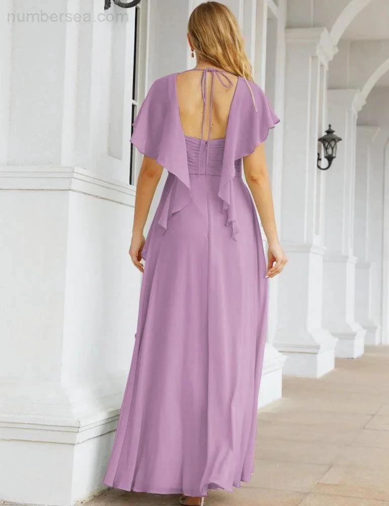 Numbersea Bridesmaid Dresses Backless Formal Prom Gowns for Evening Party Mother of The Bride Dress 28040 by numbersea