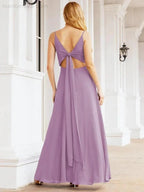 Numbersea Spaghetti Strap Bridesmaid Dresses V Neck Butterfly Back Fromal Evening Party Prom Gown 28036 by numbersea