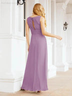 Formal Prom Gown Elegant V-Neck Sleeveless Bridesmaid Dresses for Wedding Party 28037 by numbersea