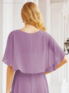 Numbersea Bridesmaid Dresses for Wedding Formal Evening Party Prom Gown with Cape 28050