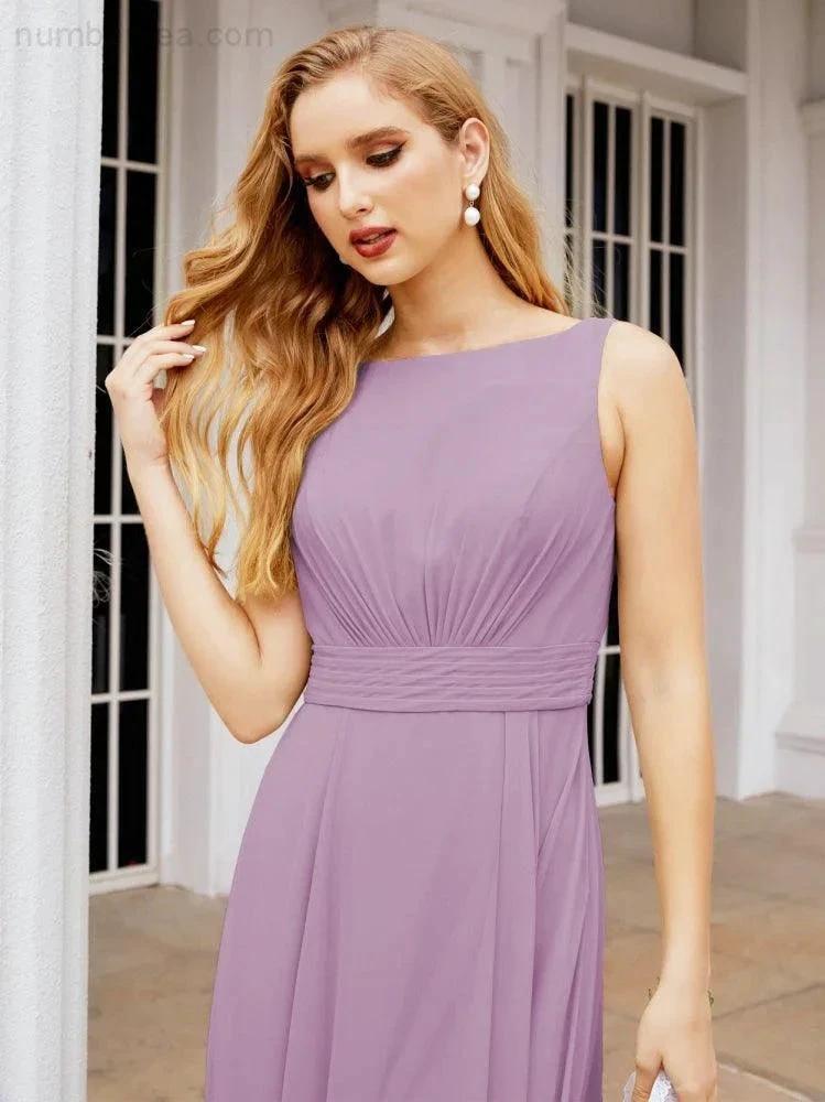 Numbersea Bridesmaid Dresses for Wedding Ruffles Long Formal Prom Gowns 28039 by numbersea