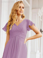 Numbersea Formal Prom Gowns for Mother of The Bride Cap Sleeves Bridesmaid Dress 28047 by numbersea