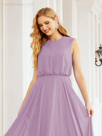 Numbersea Sleeveless Long Bridesmaid Dress A line Formal Evening Prom Gown 28025