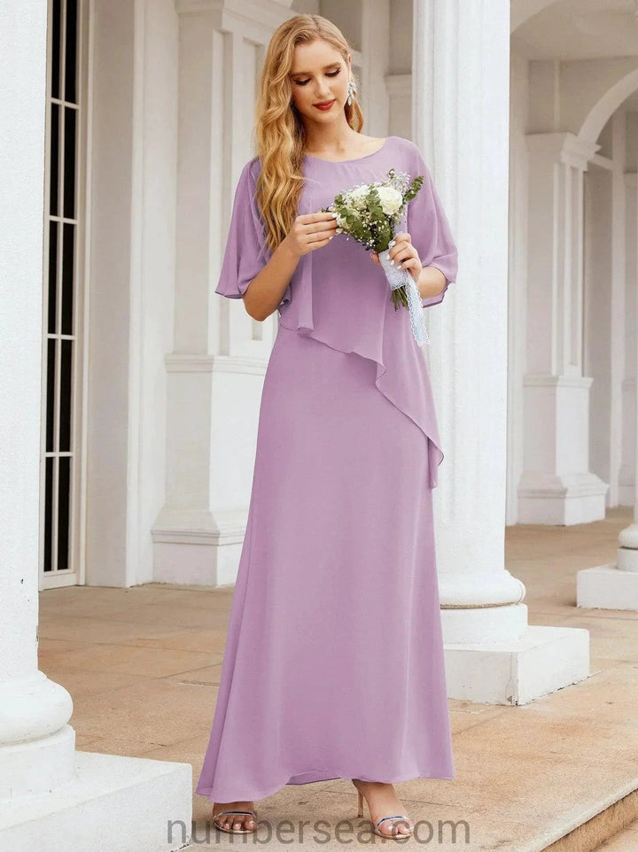 Sunnderly Formal Party Gown Dress Long Mother of The Bride Dresses with Ruffle Cape SY28026 by numbersea