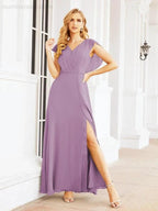 Sunnderly Bridesmaid Dresses Cape Formal Prom Dress Open Back Gowns for Mother of The Bride SY28058 by numbersea