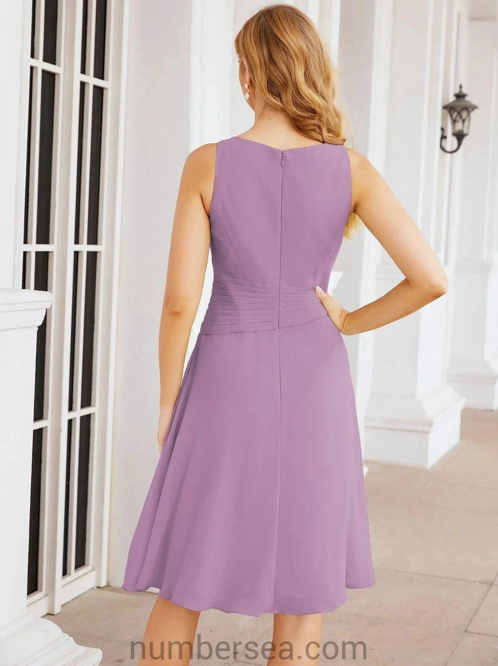 Sunnderly Mother of The Bride Dresses Prom Dress Casual Pleated Dress SY28065 by numbersea