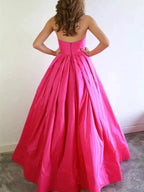 Sloane | Chic A-line Sweetheart Fuchsia Prom Dresses Satin Prom Dress Evening Dress by KissProm