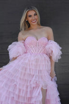 Lilian |A line Sweetheart Glitter Tulle Prom Dress with Slit by KissProm
