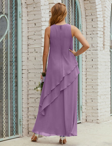 Chiffon Long Plus Size Mother of Bride Dresses Formal Bridesmaid Prom Gown SY28019
