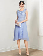 A-Line/Princess Scoop Knee-Length Mother of the Bride Dresses by Dreamylily