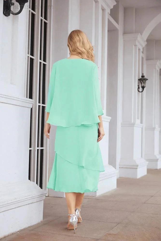 Sunnderly Two-Piece A-line Mother of The Bride Dress Formal Party Gown Dress SY28072 by numbersea