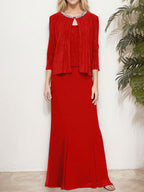 Metallic Mock Two-Piece Gown with Jacket