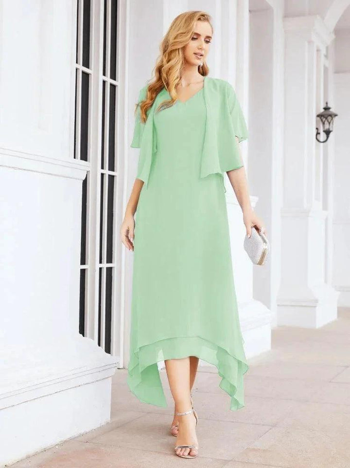 Sunnderly Two-Piece A-line Mother of The Bride Dress Formal Party Gown Dress SY28073 by numbersea