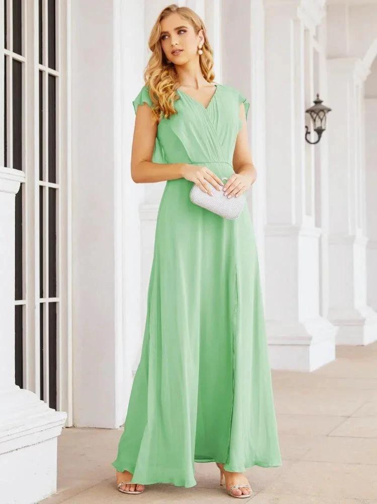 Sunnderly Bridesmaid Dresses Cape Formal Prom Dress Open Back Gowns for Mother of The Bride SY28058 by numbersea